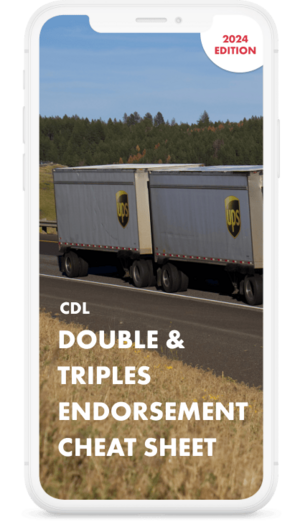CDL - Endorsement T (Doubles &amp; Triples) Cheat Sheet -- DMVCheatSheets.com